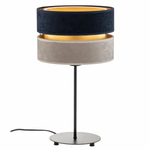 Cheap Duolla Lampe à poser Duo bleu marine/gris/doré, haut 50cm