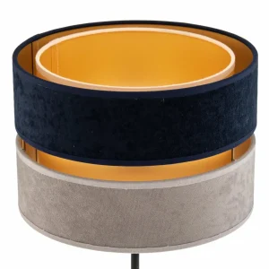 Cheap Duolla Lampe à poser Duo bleu marine/gris/doré, haut 50cm