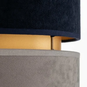 Cheap Duolla Lampe à poser Duo bleu marine/gris/doré, haut 50cm