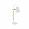 New Viokef Lampe à poser Eddie en acier et bois, blanche