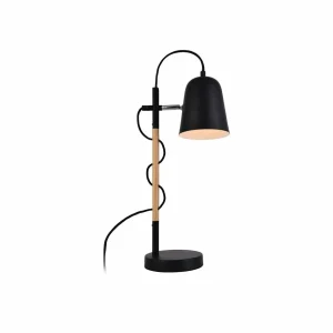 Online Viokef Lampe à poser Eddie en acier et bois, noire