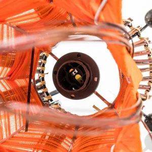 Shop Woru Lampe à poser Elena avec abat-jour tissu, orange