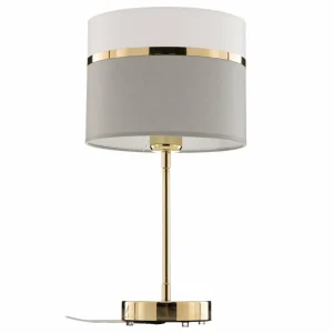 Hot Argon Lampe à poser en tissu Long blanche/grise/laiton