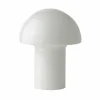 Best Busch Lampe à poser en verre, forme de champignon, blanc Ø 28 cm