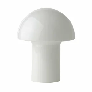 Best Busch Lampe à poser en verre, forme de champignon, blanc Ø 28 cm