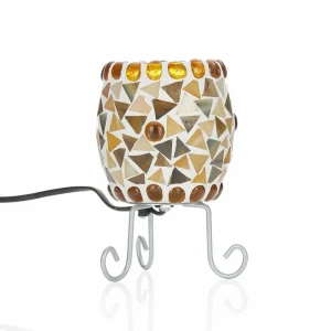 Sale Näve Lampe à poser Enya mosaïque de verre crème-brun