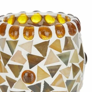 Sale Näve Lampe à poser Enya mosaïque de verre crème-brun