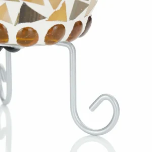 Sale Näve Lampe à poser Enya mosaïque de verre crème-brun