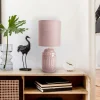 Best Näve Lampe à poser Erida, céramique/tissu, vieux rose