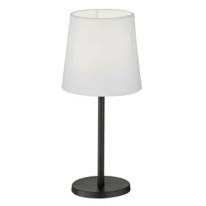 Fashion FH Lighting Lampe à poser Eve, abat-jour tissu, noir/blanc