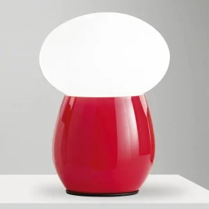 Best Fabas Luce Lampe à poser Freddy, rouge, hauteur 30 cm, verre soufflé, E27