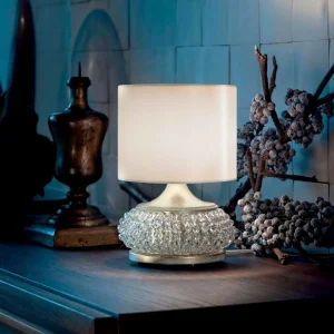 Store Masiero Lampe à poser Galà 22 cm ivoire/or, verre cristal