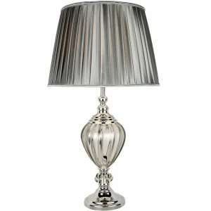 Discount Searchlight Lampe à poser Greyson avec abat-jour en tissu gris
