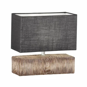 Sale FISCHER & HONSEL Lampe à poser Hauke avec abat-jour en lin 18x13 cm