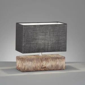 Sale FISCHER & HONSEL Lampe à poser Hauke avec abat-jour en lin 18x13 cm