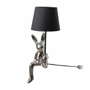 Clearance Näve Lampe à poser Helge, argent, céramique/tissu, hauteur 45 cm
