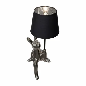 Clearance Näve Lampe à poser Helge, argent, céramique/tissu, hauteur 45 cm