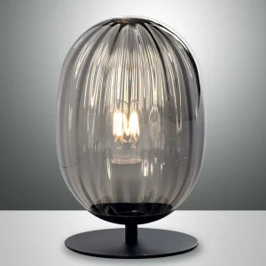Best Fabas Luce Lampe à poser Infinity avec abat-jour verre arqué