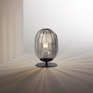 Best Fabas Luce Lampe à poser Infinity avec abat-jour verre arqué