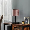 Cheap Euluna Lampe à poser Jari abat-jour tissu, rosé doré