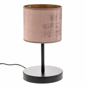 Cheap Euluna Lampe à poser Jari abat-jour tissu, rosé doré