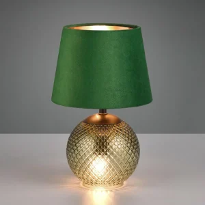 Online Reality Leuchten Lampe à poser Jonna verre/velours, verte
