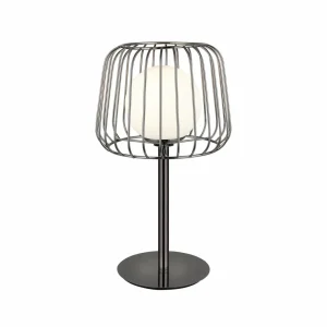 Cheap Lucea Lampe à poser Ladore abat-jour cage, noire-chromée