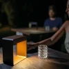 Best Sale Linea Light Lampe à poser LED rechargeable Dama, brun foncé, aluminium, ABS