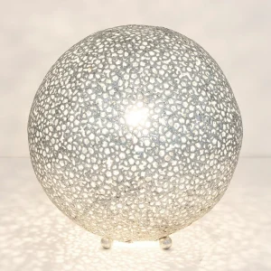 Shop Holländer Lampe à poser Lily Grande, Ø 43 cm, argentée