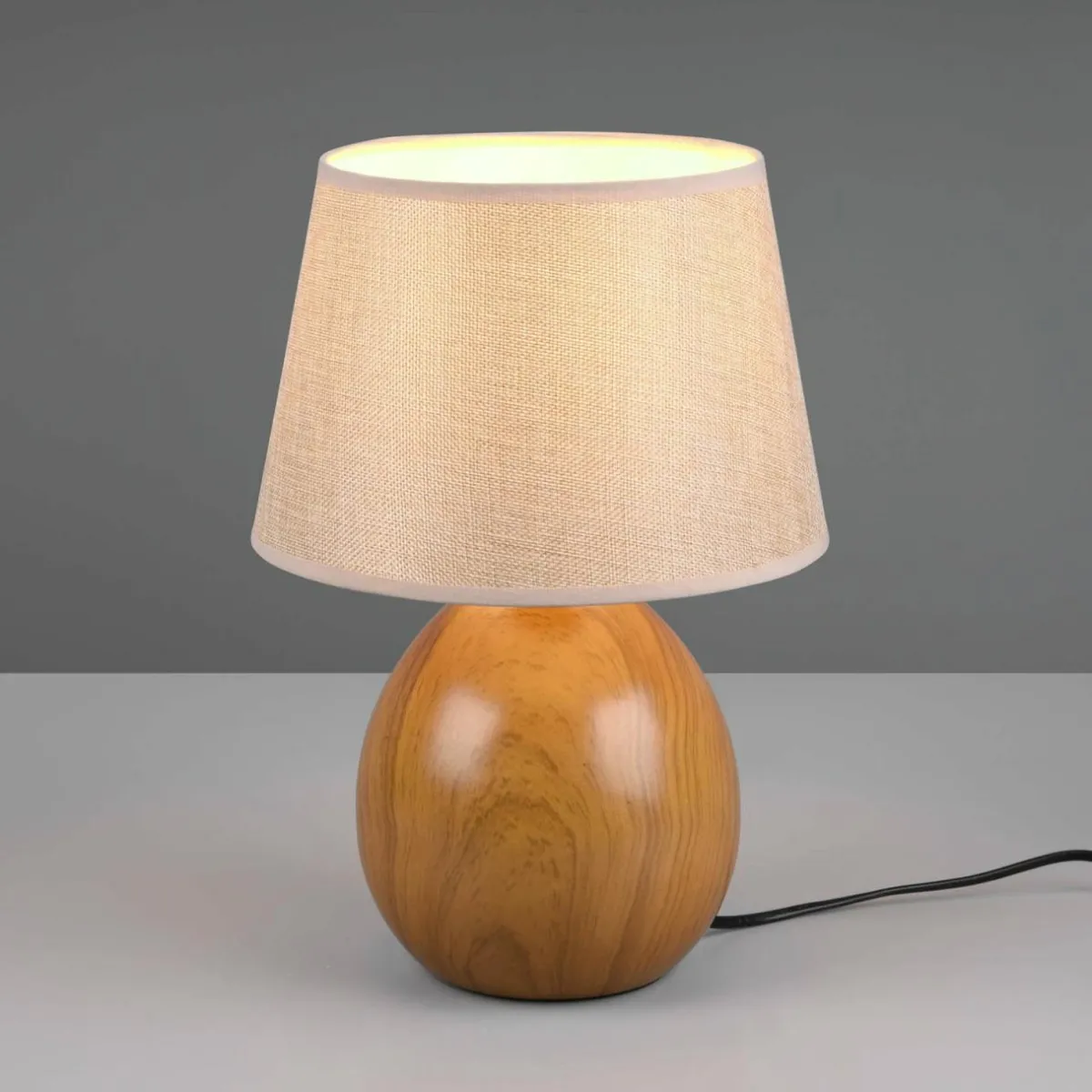 lampe__poser_loxur_hauteur_cm_beigeimitation_bois_0.webp Discount Reality Leuchten Lampe à poser Loxur, hauteur 35cm, beige/imitation bois