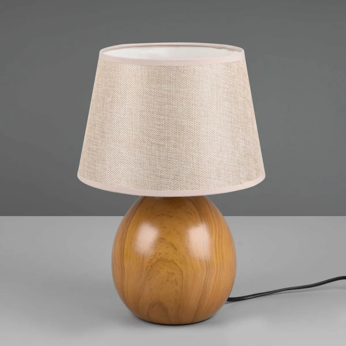lampe__poser_loxur_hauteur_cm_beigeimitation_bois_1.webp Discount Reality Leuchten Lampe à poser Loxur, hauteur 35cm, beige/imitation bois