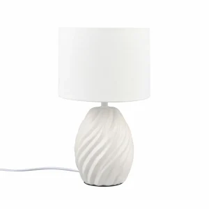 Store Reality Leuchten Lampe à poser Melva, blanc mat, Ø 18 cm, céramique, E14