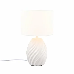 Store Reality Leuchten Lampe à poser Melva, blanc mat, Ø 18 cm, céramique, E14