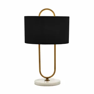 Fashion Avonni Lampe à poser ML-9112-1E marbre abat-jour tissu