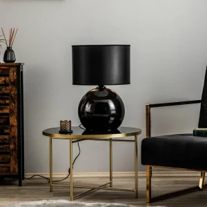 Outlet TK Lighting Lampe à poser Palla, Ø 36 cm, noir/or