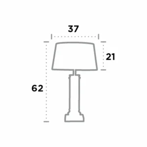 Sale Searchlight Lampe à poser Pedestal, argentée abat-jour crème
