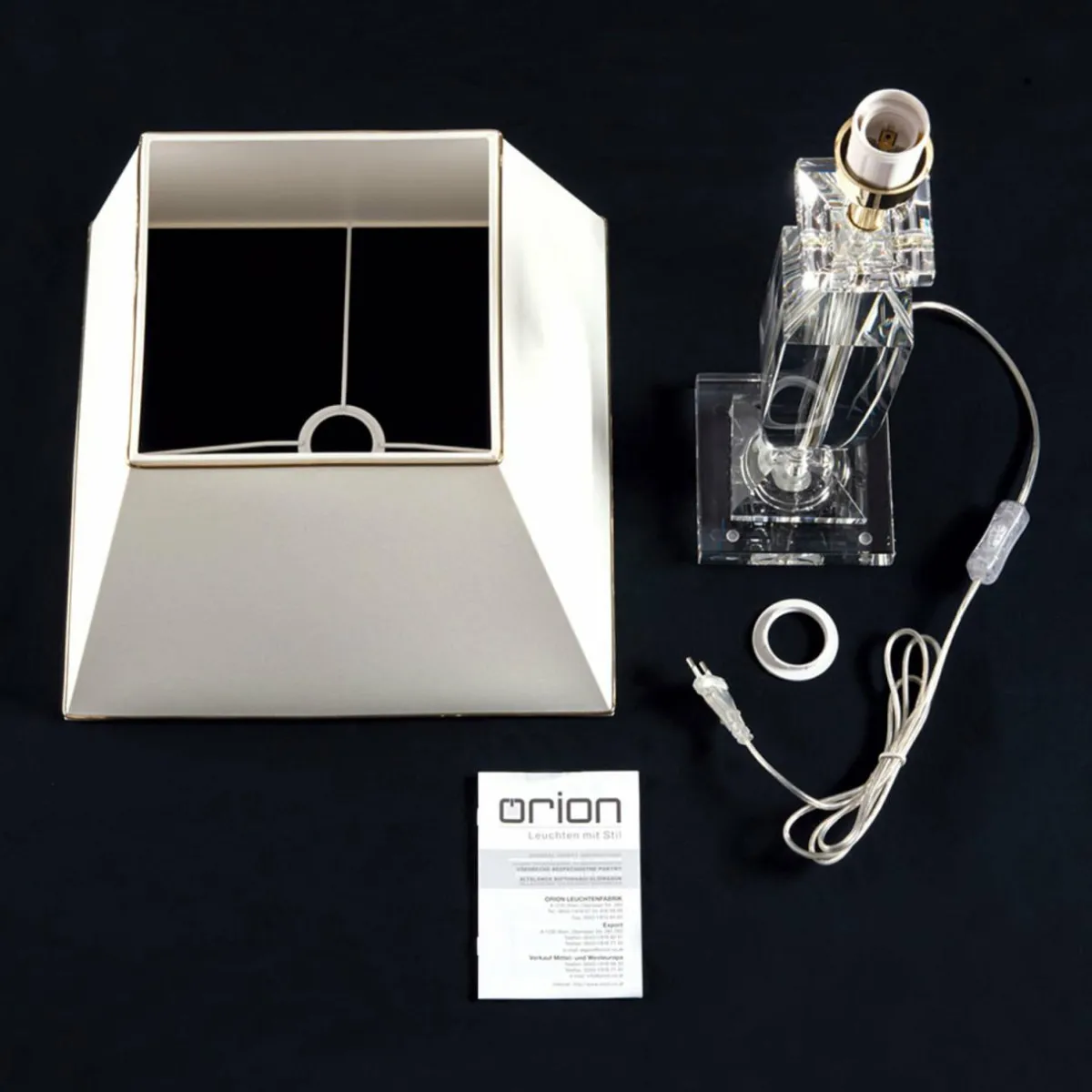 lampe__poser_pokal_avec_cristaux_dorcrme_6.webp Best Sale ORION Lampe à poser Pokal avec cristaux, doré/crème