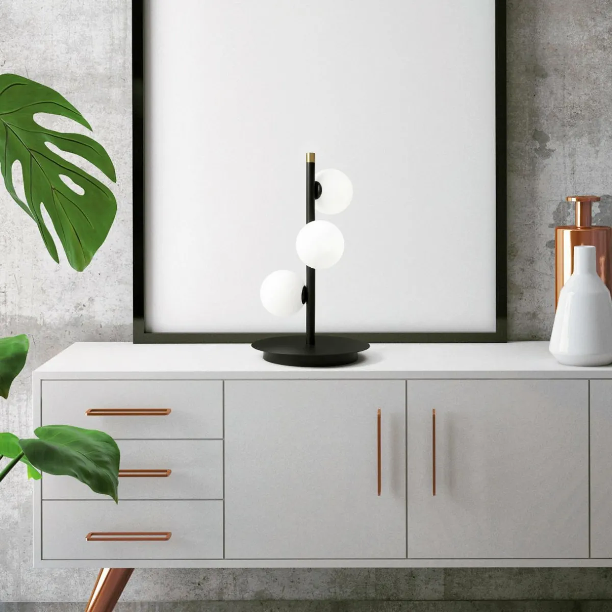 lampe__poser_pom_avec__sphres_de_verre_0.webp Shop miloox by Sforzin Lampe à poser Pomì avec 3 sphères de verre
