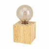 Outlet EGLO Lampe à poser Prestwick 2 cube de bois, naturelle