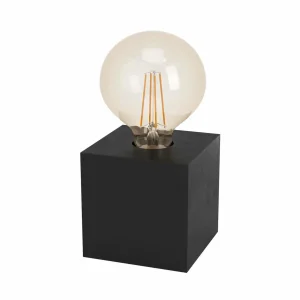 Best EGLO Lampe à poser Prestwick 2 cube en bois, noire