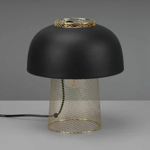 Best Sale Reality Leuchten Lampe à poser Punch, noire/dorée, Ø 25 cm