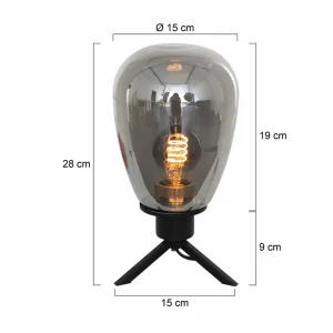 Clearance Steinhauer Lampe à poser Reflexion, Ø 15 cm, hauteur 28 cm, noir