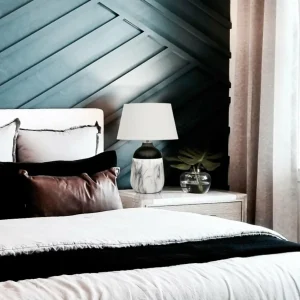 Clearance Viokef Lampe à poser Regina, pied avec décor marbré