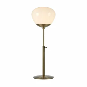 Outlet Markslöjd Lampe à poser Rise, hauteur 75 cm, laiton antique, fer, verre