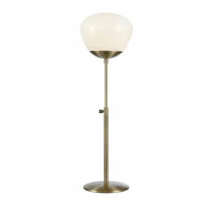 Shop Markslöjd Lampe à poser Rise, hauteur 60 cm, laiton antique, fer, verre