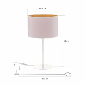 Discount Duolla Lampe à poser Roller, blanc/doré, hauteur 50 cm