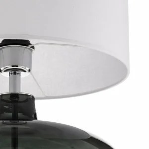 Sale Argon Lampe à poser Skien abat-jour blanc pied gris fumé