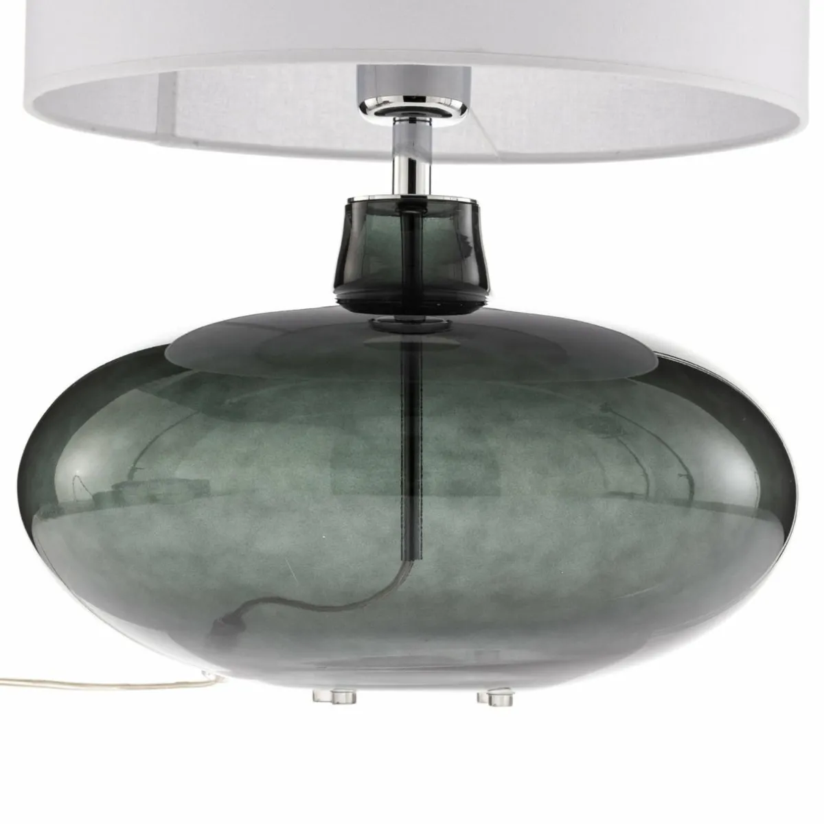 lampe__poser_skien_abatjour_blanc_pied_gris_fum_4.webp Sale Argon Lampe à poser Skien abat-jour blanc pied gris fumé
