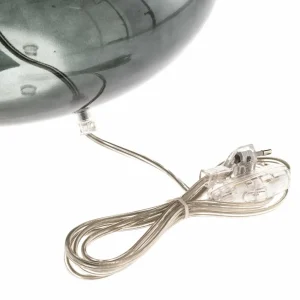 Sale Argon Lampe à poser Skien abat-jour blanc pied gris fumé