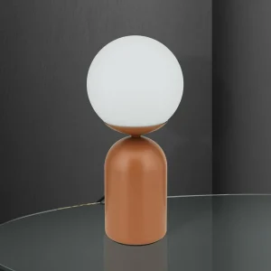 New ORION Lampe à poser Stanley, rouge corail, hauteur 32 cm, céramique/verre